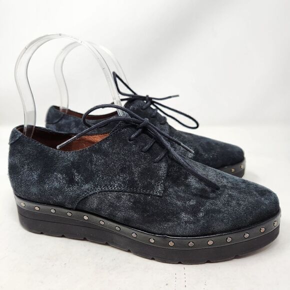 HISPANITAS Black Suede Loafers Size 36 - Picture 3 of 11